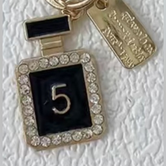 New Rhinestone Perfume Keychain/Purse Charm in Black - Picture 4 of 9